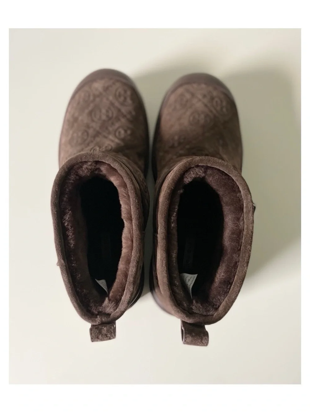 Tory Burch Women’s Mellow Shearling Platform Boots in Dark Cocoa Sz 7.5